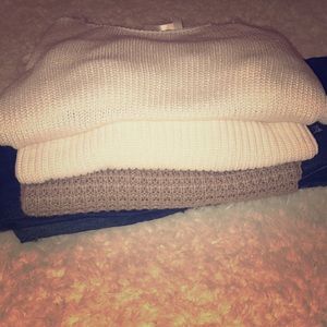 Bundle of 3 Women Chunky Sweater Size Medium Large